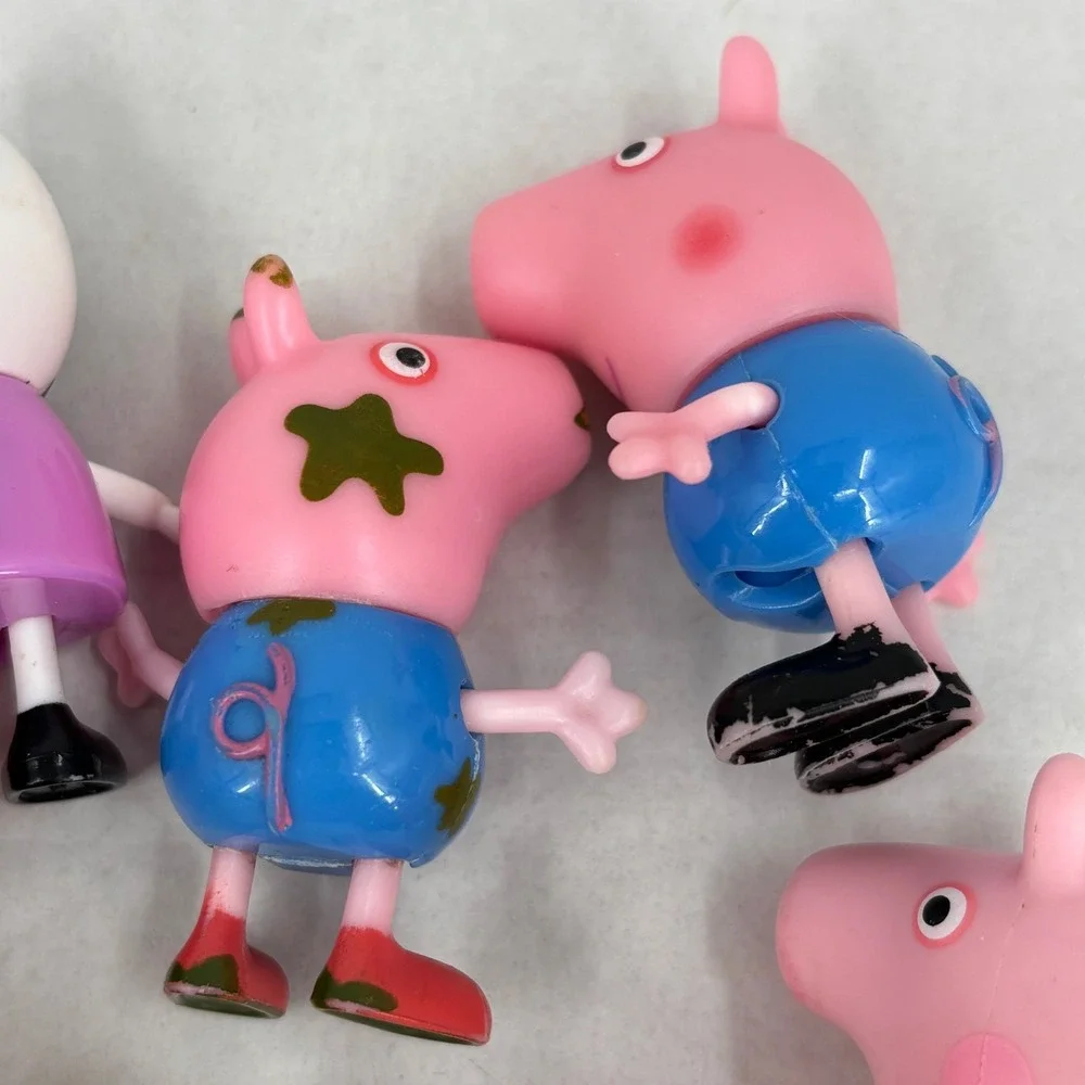 Peppa Pig Lot of 9 Action Figures Vehicle Mixed Replacements Cake Toppers Toys
